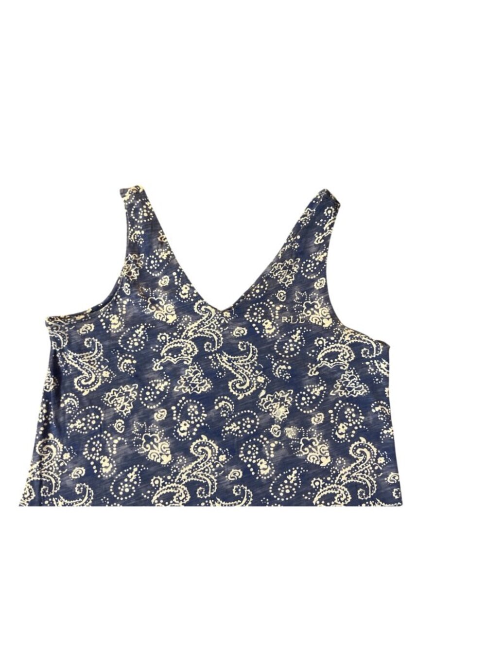 Lauren Ralph Lauren Cotton Dress Womens M Blue White Floral Summer Beach Tunic - Picture 5 of 10